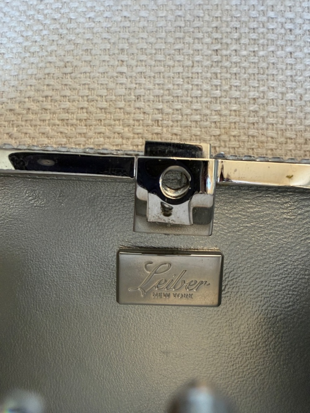 Judith Leiber Sparkling Silver Clutch. 6.5x3.5 - Picture 9 of 9